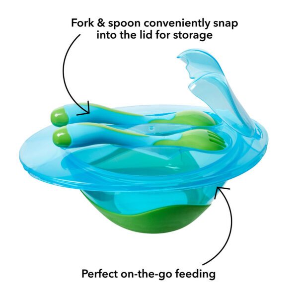 Nuby Muncheez Feeding Bowls with Travel Lid & Cutlery - Image 3