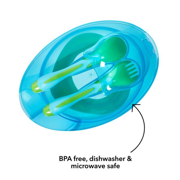 Nuby Muncheez Feeding Bowls with Travel Lid & Cutlery - Image 4