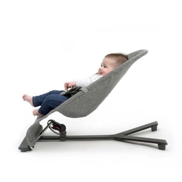 Babylo Gravity Bouncer - Grey - Baby in Bouncer Profile View Showcase