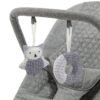 Babylo Gravity Bouncer - Grey - Close Up of Mobile Toys Attached Detail