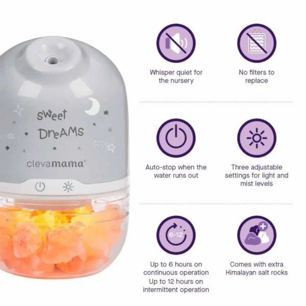Clevamama Clevapure Salt Lamp, Humidifier & Nightlight - Image 5