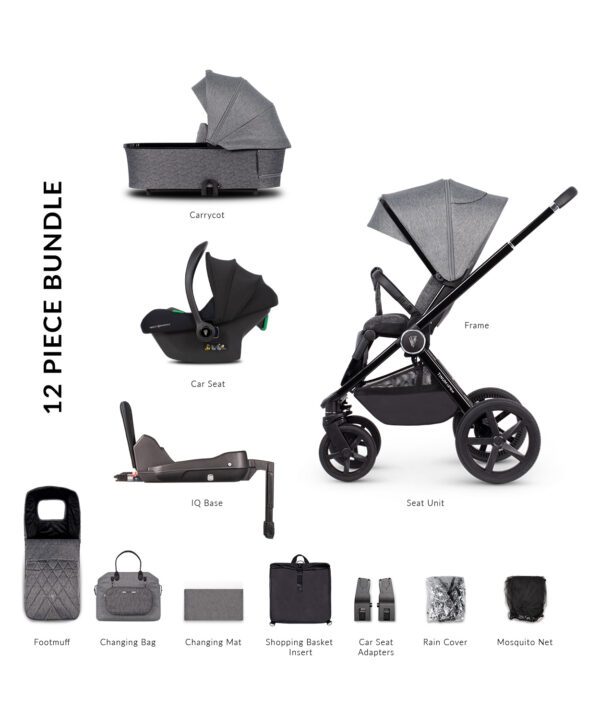 Venicci Tinum Upline 3-In-1 Travel System - Slate Grey - Product Features