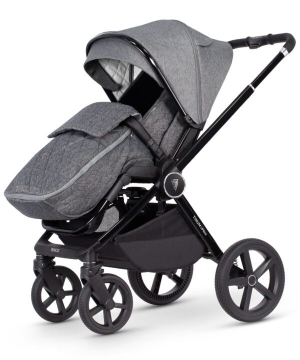 Venicci Tinum Upline 3-In-1 Travel System - Slate Grey - Seat Unit with Foot Muff