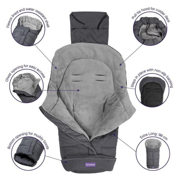 Clevamama Universal Footmuff - Grey - Image 2