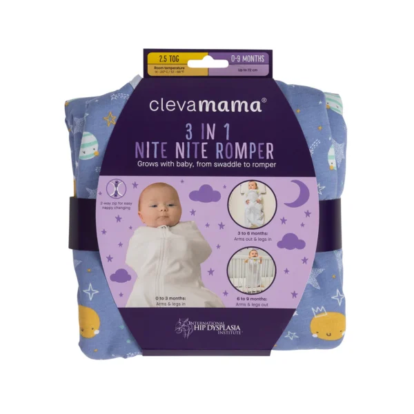 Clevamama 2.5 Tog 3-In-1 Nite Nite Romper - Blue