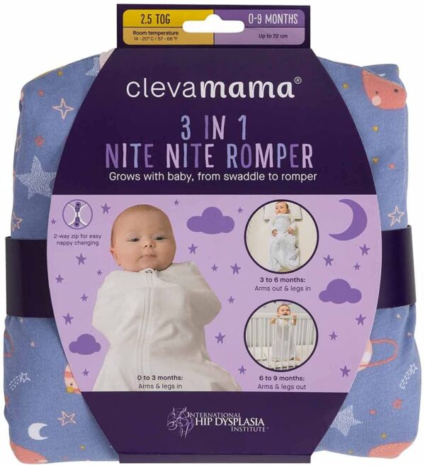 Clevamama 2.5 Tog 3-In-1 Nite Nite Romper - Blue - Image 10