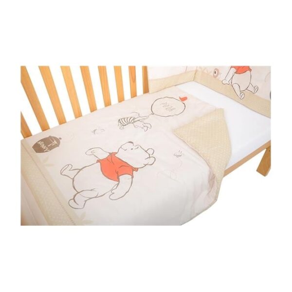East Coast Winnie-the-Pooh Cot/Cot Bed Bedding & Bumper Set - Bedding Close Up Detail