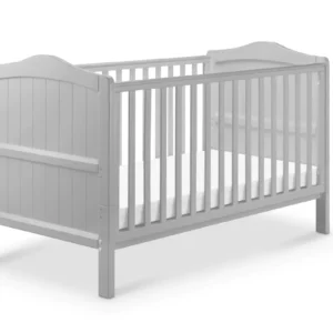 Babylo Ella Cot Bed - Grey - Full Product Display with Bars