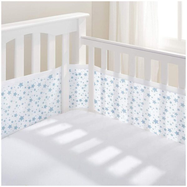 BreathableBaby Mesh Cot/Cot Bed Liner - Blue Stars