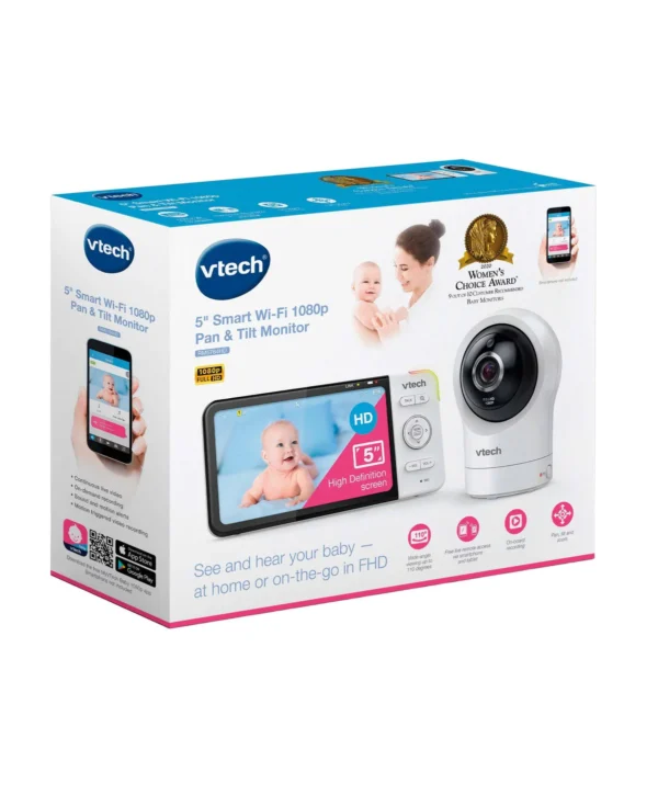 VTech RM5764HD 5" Smart WiFi 1080p Pan & Tilt Monitor - Image 2