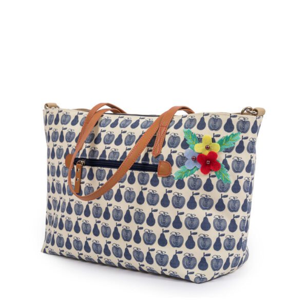 Pink Lining Notting Hill Tote - Navy Apples & Pears - Product Display
