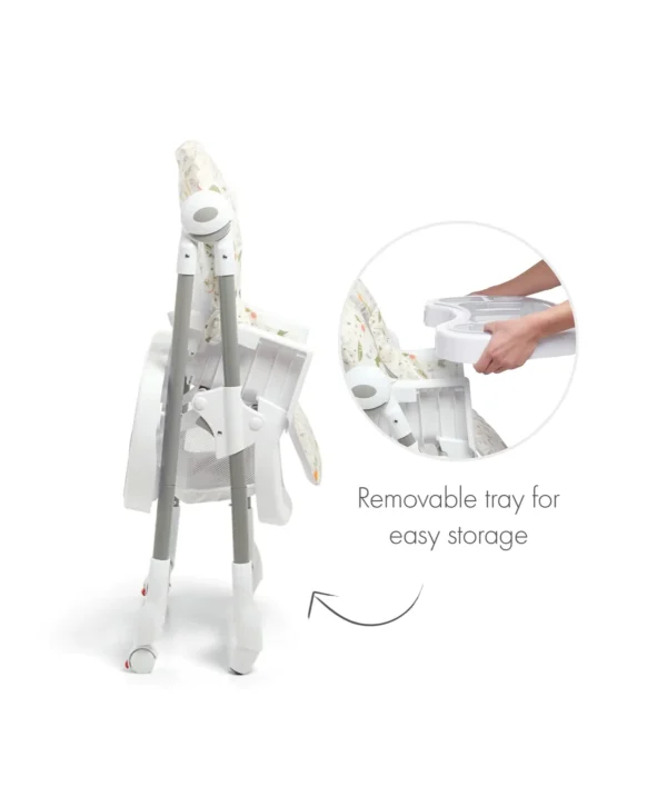 Mamas & Papas Snax Highchair - Wonky Veg - Folded View and Removable Tray Showcase