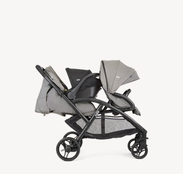 Joie Evalite Duo Stroller - Pebble - Side View Infant Carrier