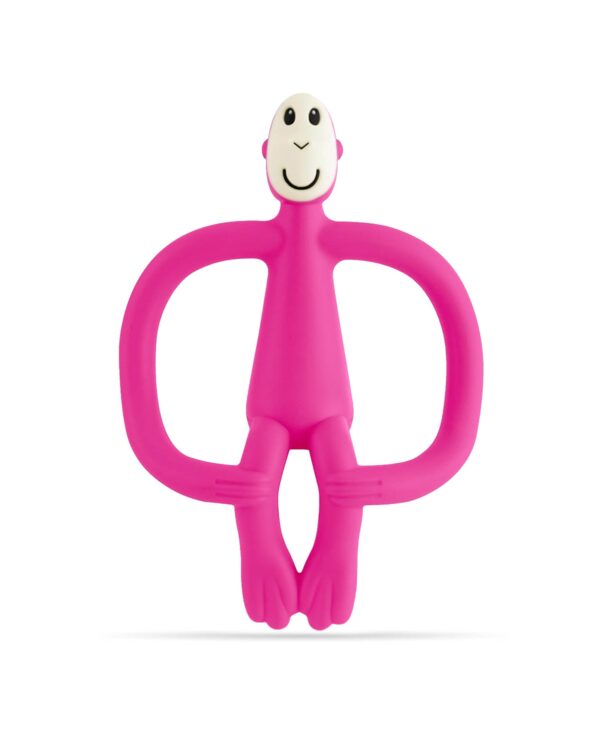 Matchstick Monkey Original Teething Toy - Bright Pink - Front View