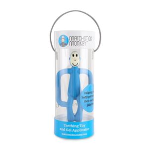 Matchstick Monkey Original Teething Toy - Light Blue Packaging Display