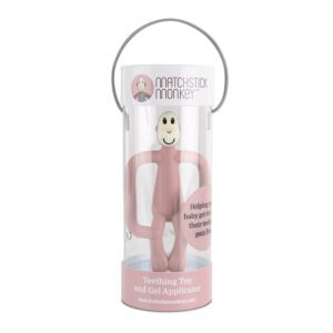 Matchstick Monkey Original Teething Toy - Dusty Pink - Packaging Display