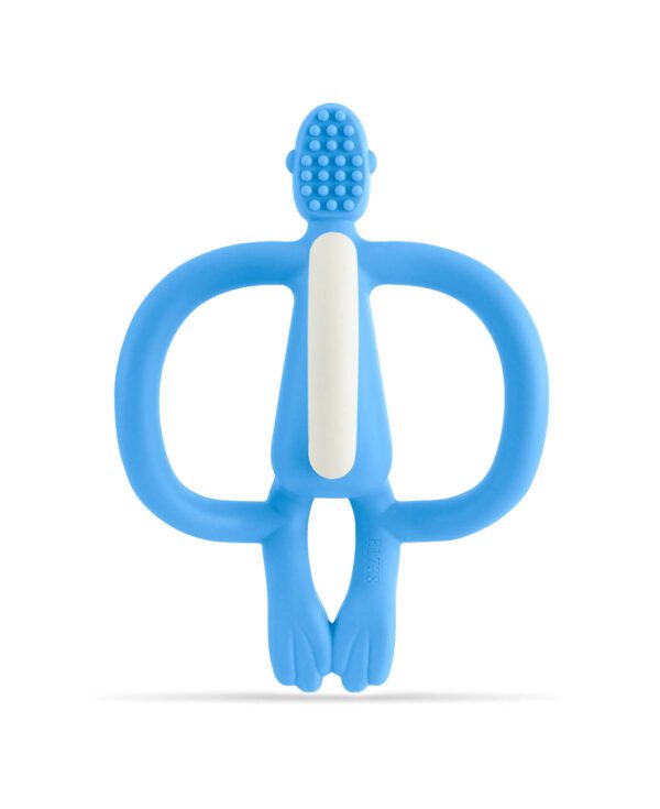 Matchstick Monkey Original Teething Toy - Light Blue Back View
