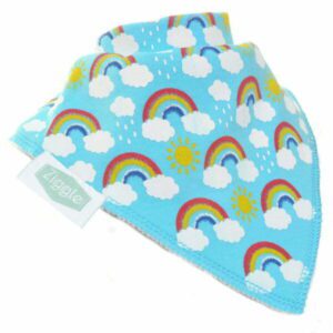 Ziggle Rainbows On Blue Bib
