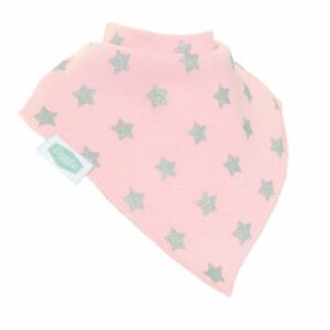 Ziggle Pink with Silver Glitter Stars Bib