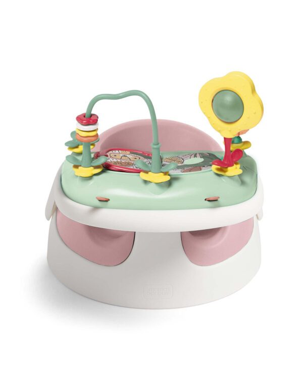 Mamas & Papas Snug Floor Seat with Activity Tray - Blossom - Seat with Activity Tray attached in Full