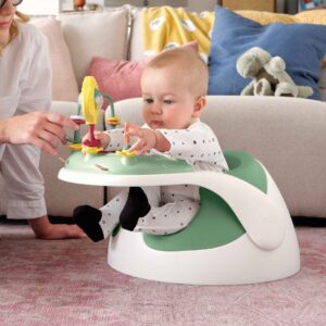 Mamas & Papas Snug Floor Seat with Activity Tray - Eucalyptus - Showcase with Baby