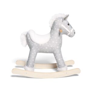 Mamas & Papas Rocking Horse - Star Grey White Side View