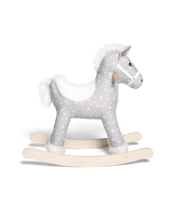 Mamas & Papas Rocking Horse - Star Grey White Side View