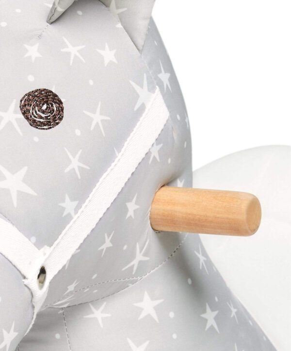 Mamas & Papas Rocking Horse - Star Grey White Close Up Head and Handlebar
