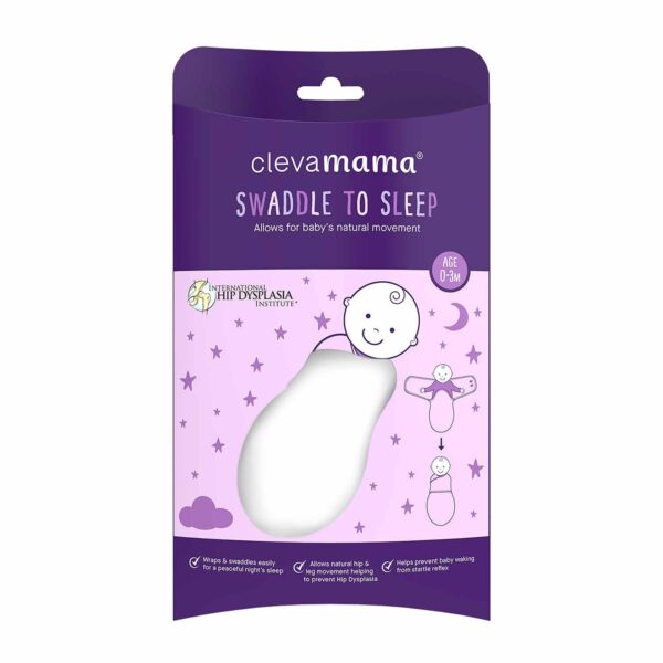 Clevamama Swaddle to Sleep - Baby Swaddle Wrap - Packaging White