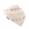 Ziggle Hearts and Bows Bib Set - White with Pink Bows