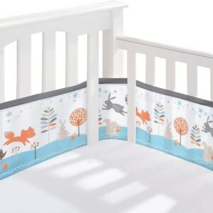 Breathable Baby Breathable Mesh Liner - Enchanted Forest - On Cot Showcase