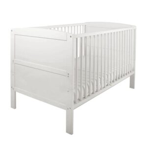 East Coast Hudson Cot Bed - White with Bar Frame