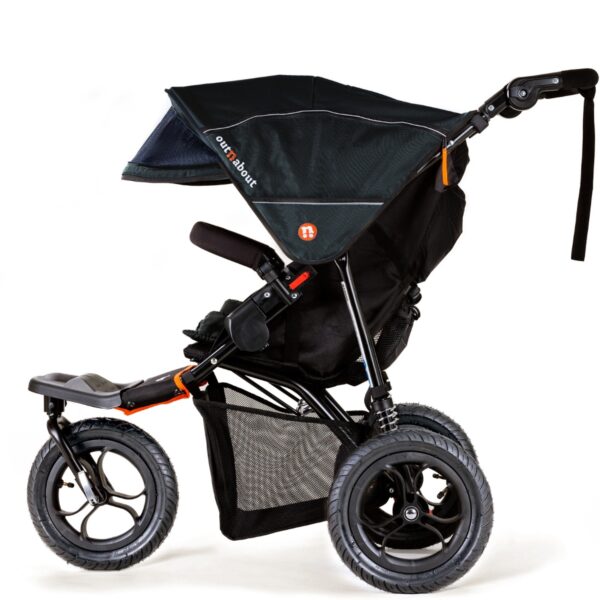 Out n About Nipper v5 - Forest Black - Side with Top Screen & Cover