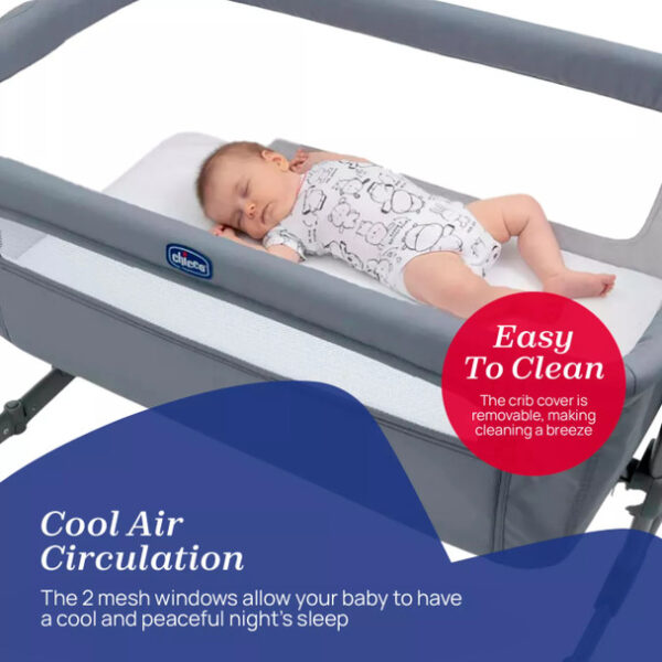 Chicco Next2Me Bedside Crib -Stone - Image 3